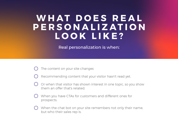 Real Personalization Quick Wins